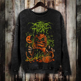 Unisex Vintage Washed Horror Movie Halloween Sweatshirt