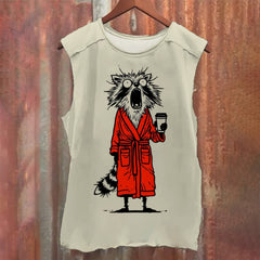 Angry Raccoon Screaming Washed Tank Top