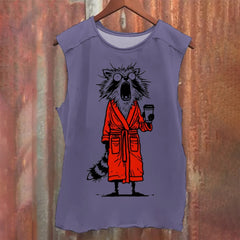Angry Raccoon Screaming Washed Tank Top