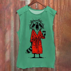Angry Raccoon Screaming Washed Tank Top
