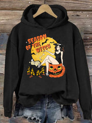 Women's Halloween Season of the Season Print Hoodie