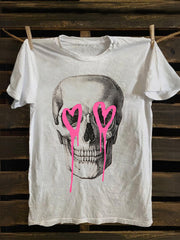 Unisex Skull Heart cotton T-shirt