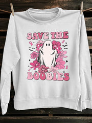 Unisex Vintage Save the Boobies Halloween Sweatshirt