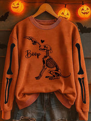 Women's Halloween Boop! Printed Crew Neck Sweatshirt