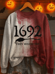 Women's Halloween 1692 They Missed One Printed Crew Neck Sweatshirt