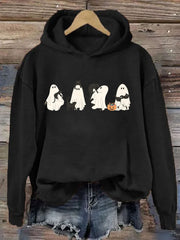 Halloween Black Cat & Ghost Hoodie