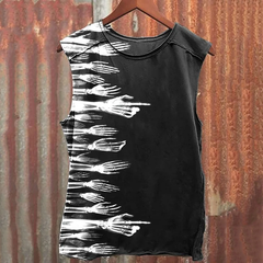 Halloween Retro Skull Print Unisex Vest