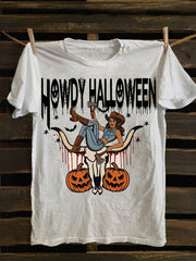 Unisex HOWDY HALLOWEEN Vintage cotton T-shirt