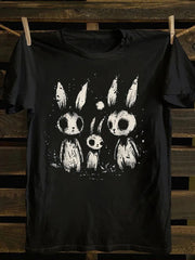 Unisex Skeleton Rabbit Vintage cotton T-shirt