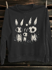 Unisex Skeleton Rabbit Vintage Sweatshirt