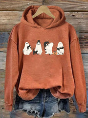 Halloween Black Cat & Ghost Hoodie