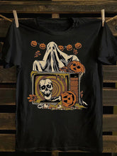 Unisex Pumpkin Ghost Vintage cotton T-shirt