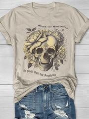 Women's HalloweenFloral Skull Hollow Print Short Sleeve T-Shirt