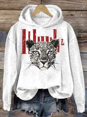 Women'sLeopard print Hooded Sweatshirt