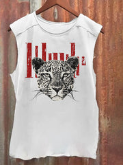 Unisex Casual Halloween leopard print Printed Tank Top