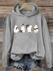 Halloween Black Cat & Ghost Hoodie