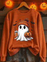 Women'S Casual Halloween Print Sweatshirt