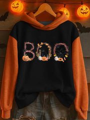 Women's Halloween BOO Print Sweatshirt