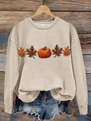 Women's Halloween Pumpkin Print Sweatshirt