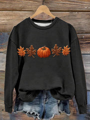 Women's Halloween Pumpkin Print Sweatshirt