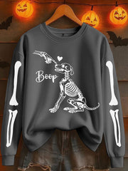 Women's Halloween Boop! Printed Crew Neck Sweatshirt
