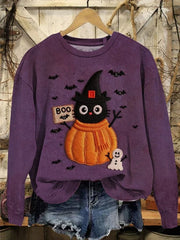 Women'S Casual Halloween Print Sweatshirt