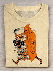 Halloween Ghost Art Print Casaul Short Sleeve T-shirt