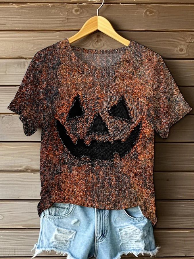 Women'S Casual Halloween Short Sleeve T-Shirt