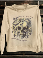 Unisex Cotton Floral Skull  Sweatshirt
