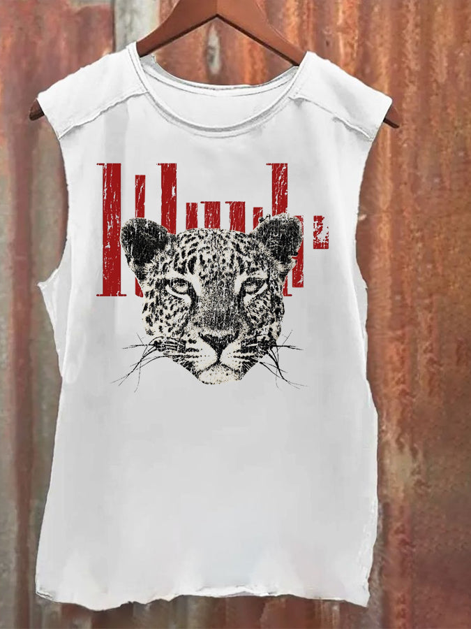 Unisex Casual  Halloween leopard print  Printed Tank Top
