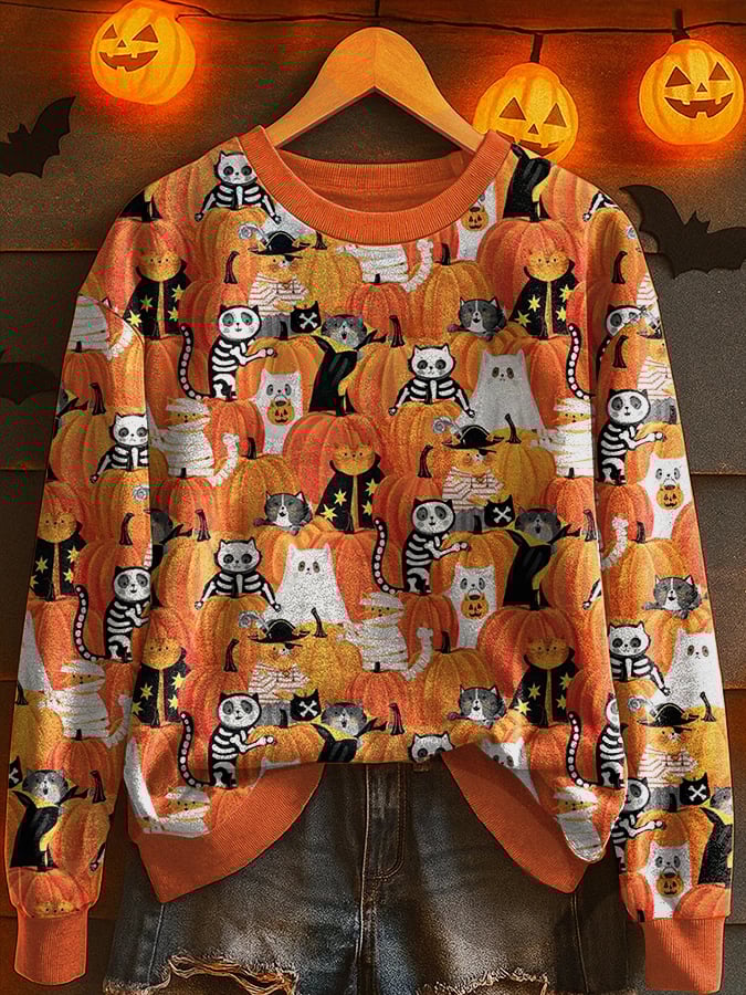 Women's Retro Halloween Graphic Sweatshirt
